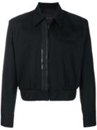 Mackintosh 0001 Cropped Zip Up Shirt Jacket - Black
