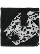 Saint Laurent Leopard Print Scarf - Black