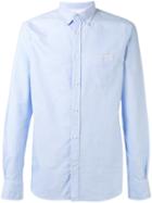Officine Generale Plain Shirt, Men's, Size: Large, Blue, Cotton