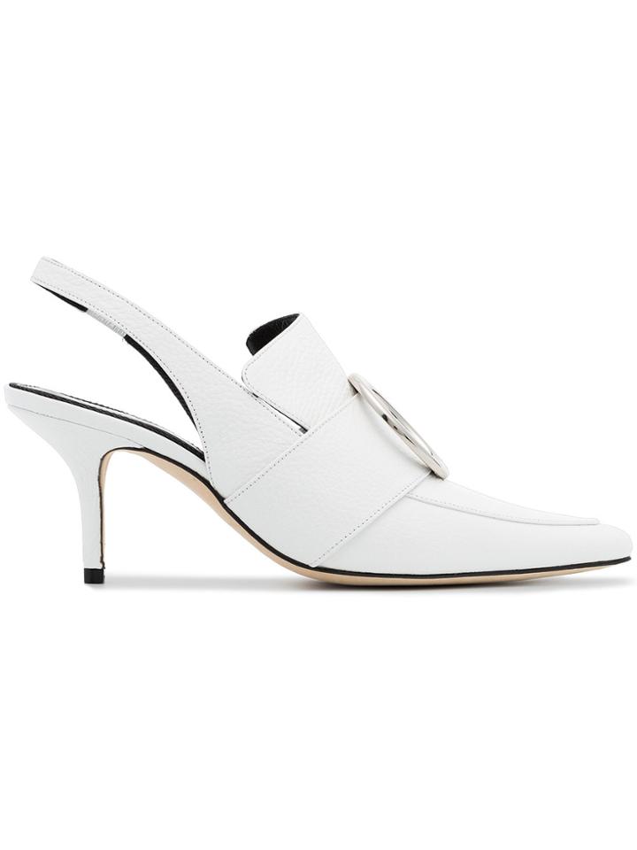 Dorateymur White Eagle 70 Leather Buckle Pumps