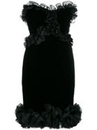 Yves Saint Laurent Vintage Frill-trim Fitted Dress - Black