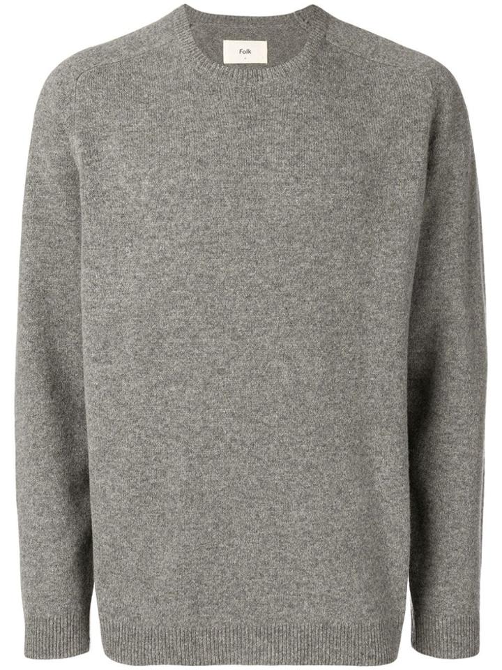 Folk Crew Neck Jumper - Grey