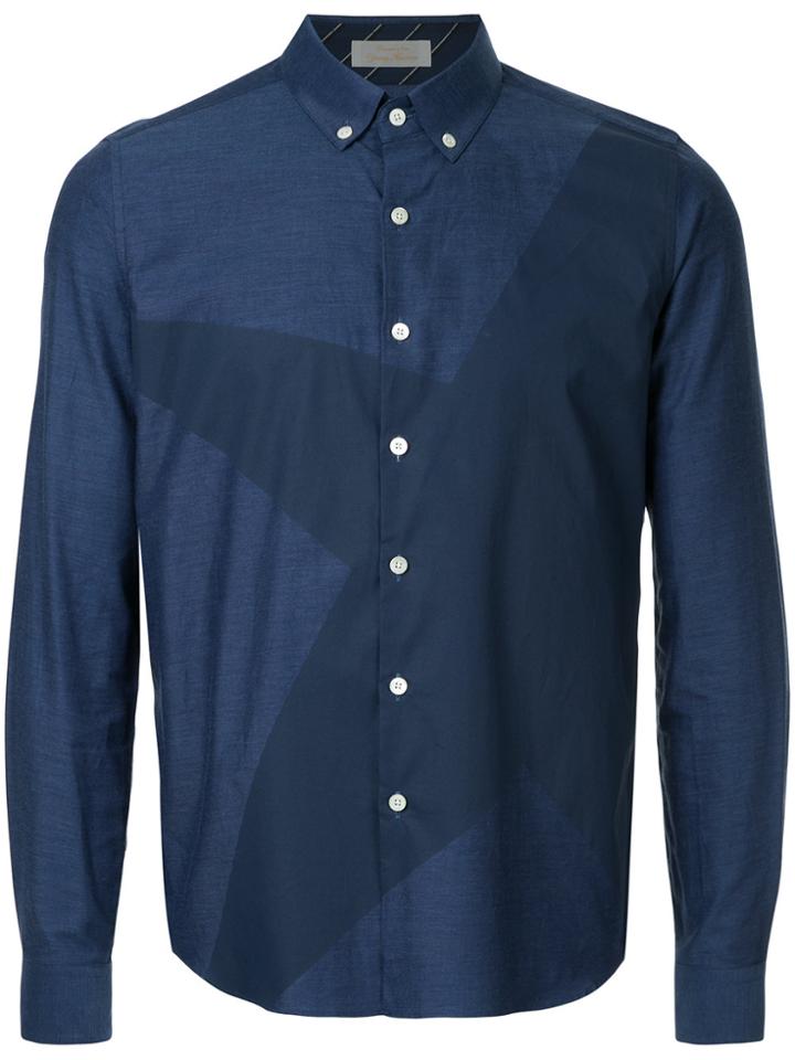 Education From Youngmachines Star Print Collared Shirt - Blue