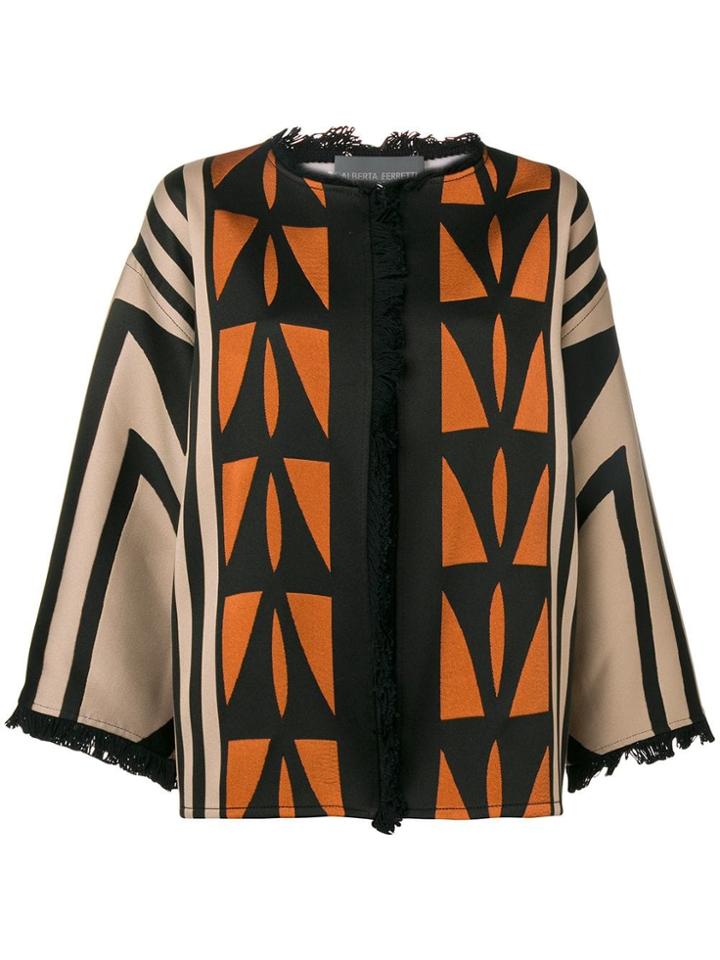 Alberta Ferretti Geometric Pattern Cardigan - Neutrals