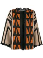 Alberta Ferretti Geometric Pattern Cardigan - Neutrals