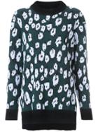 Proenza Schouler - Knitted Leopard Sweater - Women - Spandex/elastane/virgin Wool/polyimide - 6, Green, Spandex/elastane/virgin Wool/polyimide