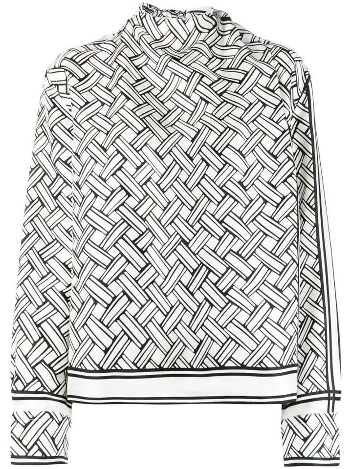 Bottega Veneta Geometric-print Blouse - White