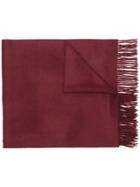 Pringle Of Scotland Fringed Knitted Scarf - Red