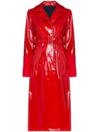 Kirin Latex Belted Trench Coat - Red