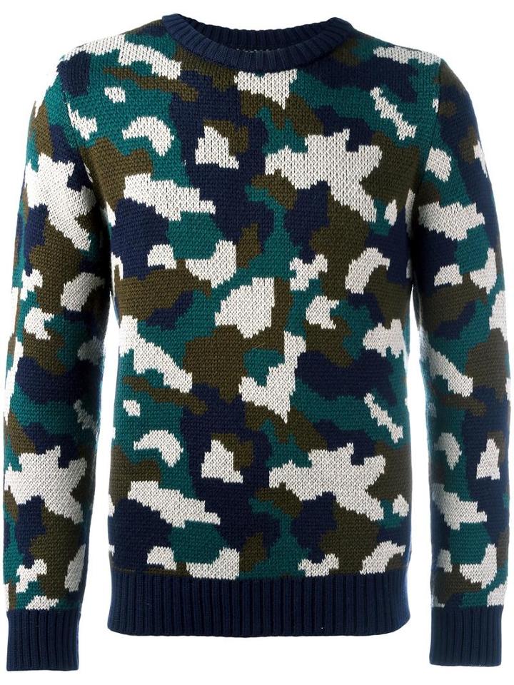 Lc23 Camouflage Pattern Jumper, Men's, Size: Large, Merino/acrylic