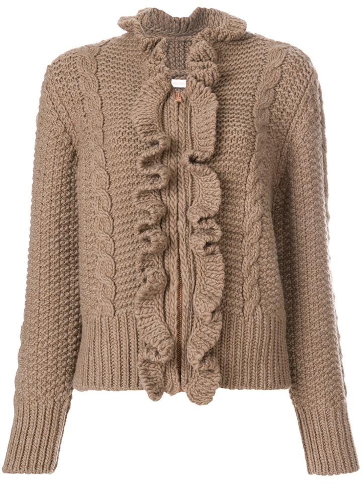 See By Chloé Ruffled Trim Cardigan - Brown