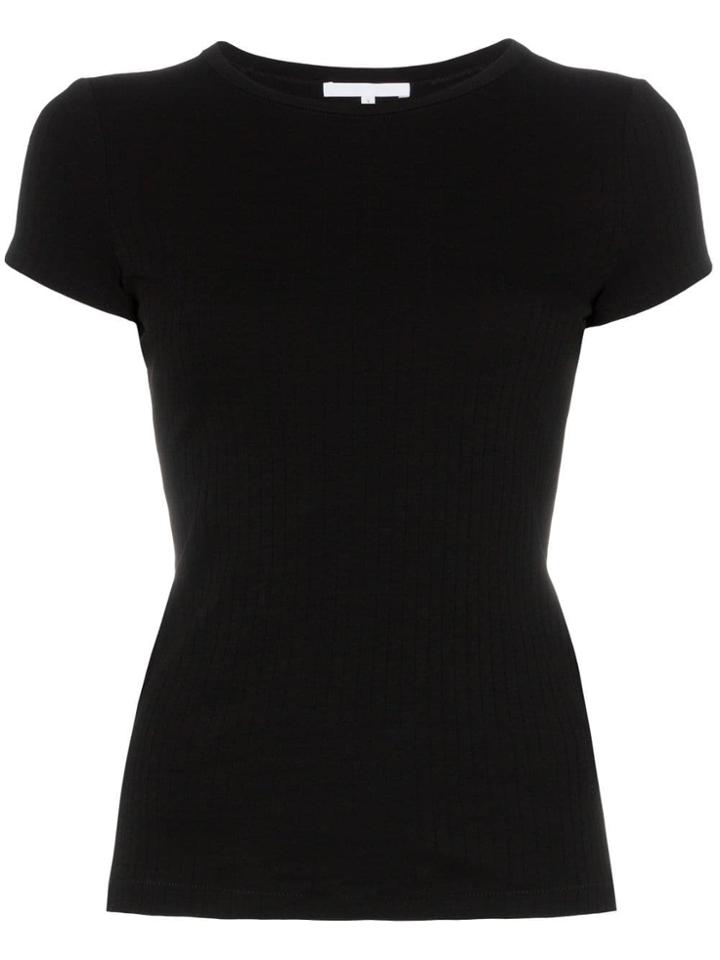 Helmut Lang Ribbed Cotton T-shirt - Black
