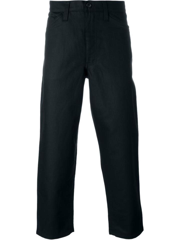 Junya Watanabe Comme Des Garçons Man Tapered Cropped Trousers, Men's, Size: L, Blue, Cotton