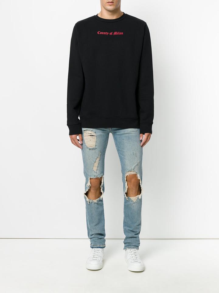 Marcelo Burlon County Of Milan - Tekaio Crewneck Sweatshirt - Men - Cotton - Xs, Black, Cotton