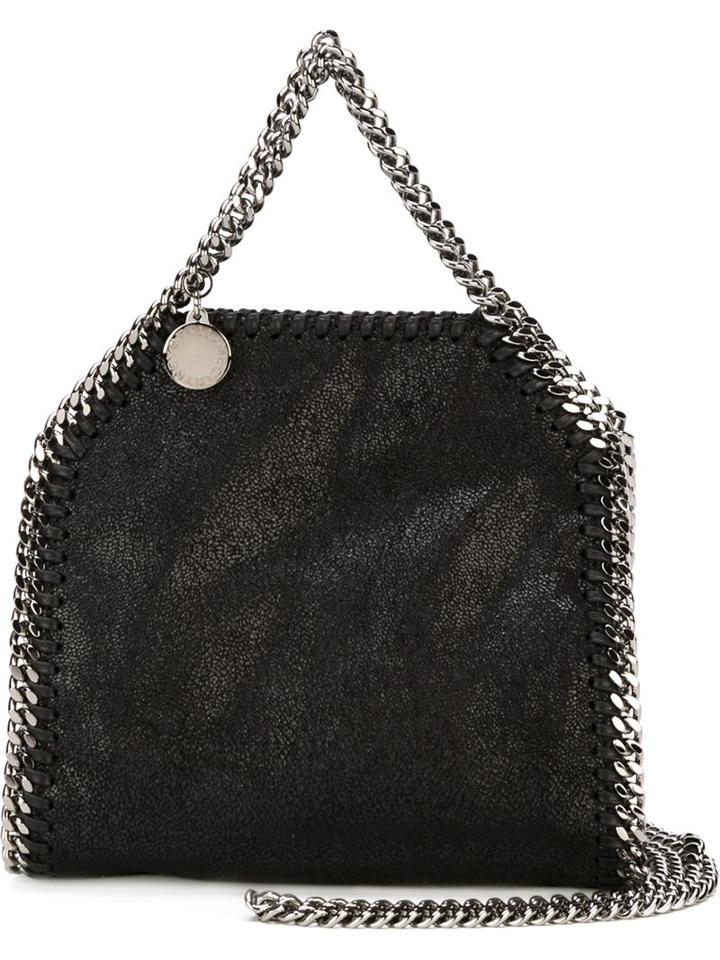 Stella Mccartney Tiny 'falabella' Tote, Women's, Black, Polyester/metal (other)