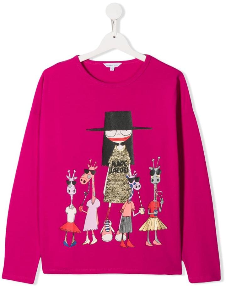 Little Marc Jacobs Teen Miss Marc Long Sleeve Top - Pink