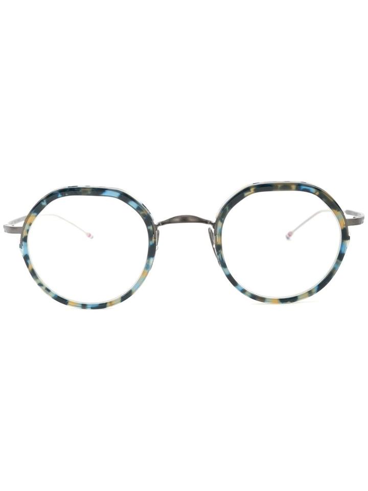 Thom Browne Eyewear Round Tortoise-shell Glasses - Blue