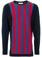 Tonello Cs Vertical Striped Neck Sweater - Blue