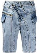 Ottolinger Off-centre Button Shorts - Blue