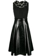 Three Floor Flared Ruffled Dress - Black