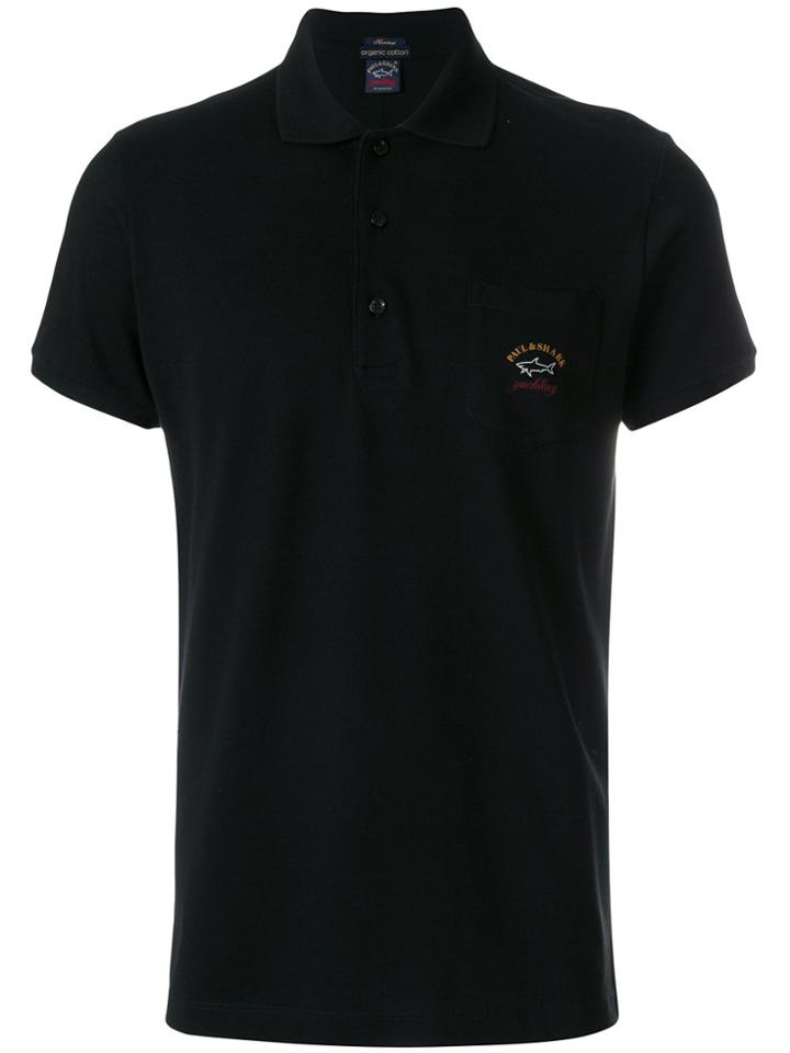 Paul & Shark Logo Embroidered Polo Shirt - Black