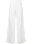 Ralph Lauren - Wide Leg Trousers - Women - Cotton/linen/flax - 6, Nude/neutrals, Cotton/linen/flax