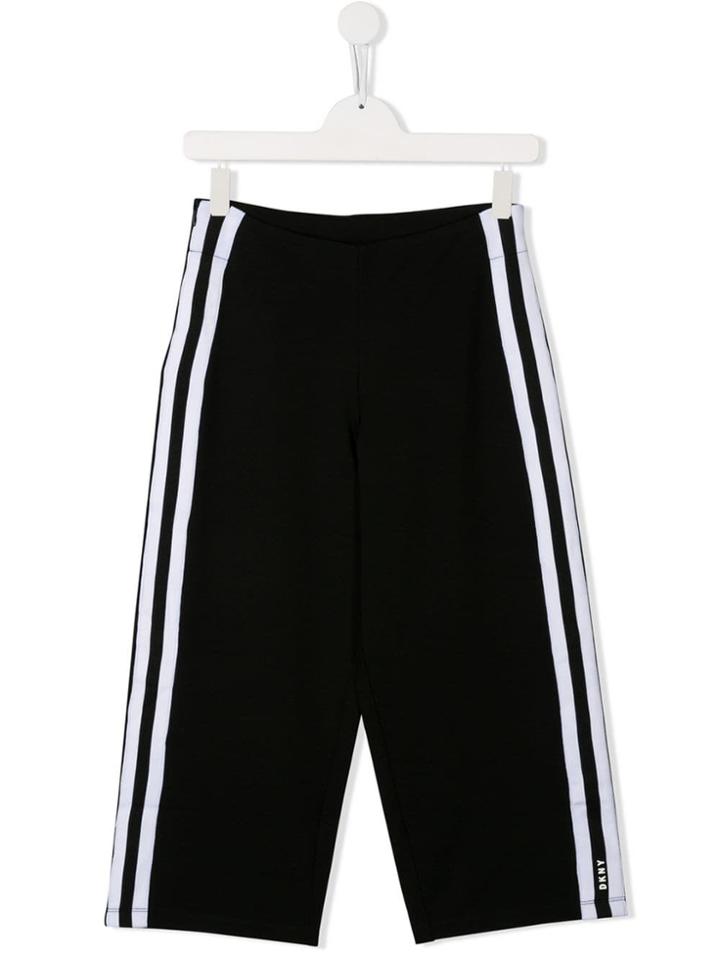 Dkny Kids Contrast Side Stripe Trousers - Black