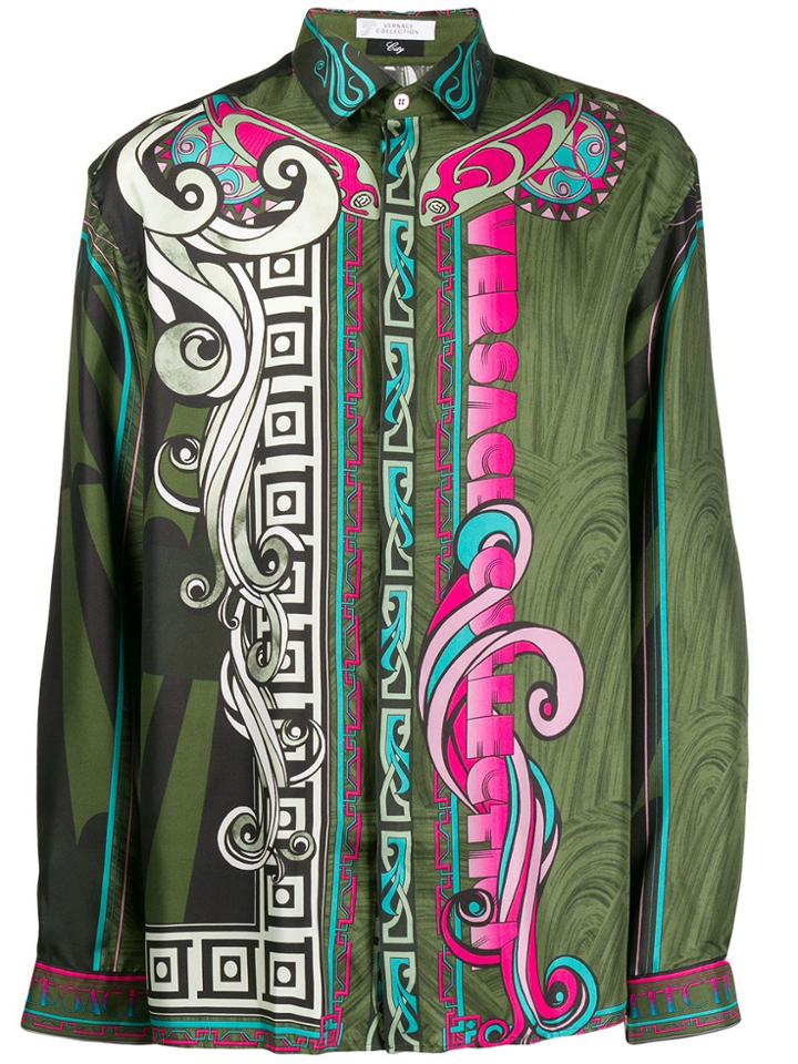 Versace Collection Signature Print Shirt - Green