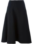 Marni Flared Midi Skirt, Women's, Size: 38, Black, Virgin Wool