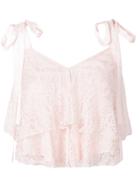 Dondup Layered Lace Vest Top - Pink & Purple