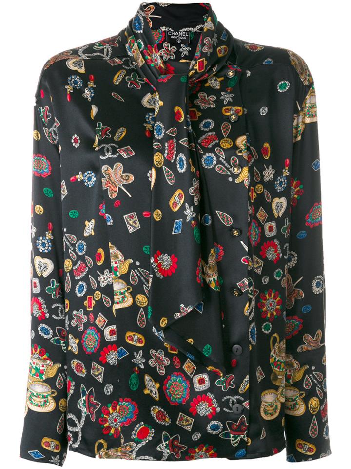 Chanel Vintage Printed Shirt - Black