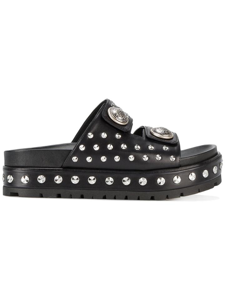 Alexander Mcqueen Studded Platform Sandals - Black