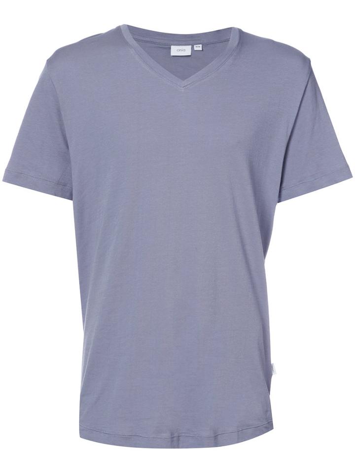 Onia - Joey V-neck T-shirt - Men - Cotton/spandex/elastane - L, Grey, Cotton/spandex/elastane