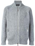 Dsquared2 Zip-up Knit Cardigan, Men's, Size: Medium, Grey, Polyamide/alpaca/virgin Wool