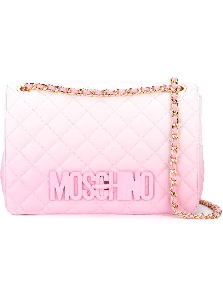 Moschino 'medium Letters' Degradé Quilted Shoulder Bag