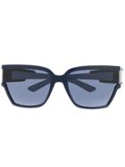 Balenciaga Eyewear Rectangle Frame Sunglasses - Blue