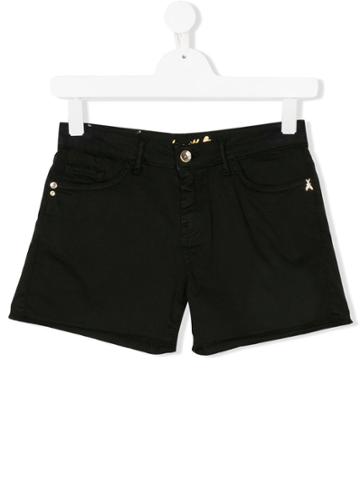 Patrizia Pepe Junior Logo Embroidered Denim Shorts - Black