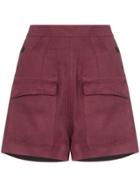 Golden Goose Deluxe Brand Lorena Wide Flap Pocket Linen Shorts - Pink