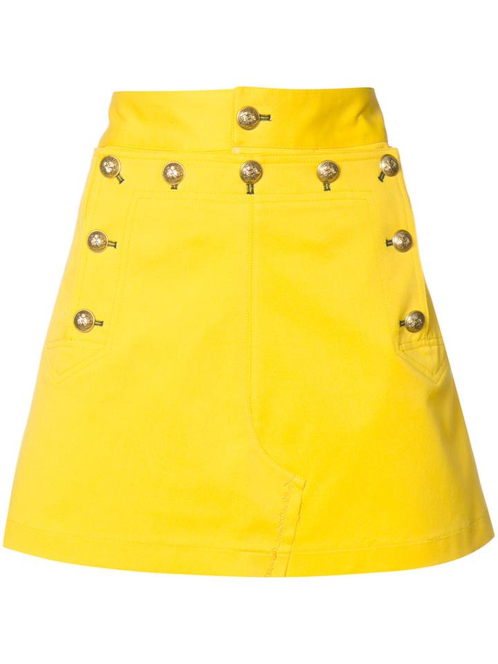 Maison Margiela Metallic Embellished Skirt, Women's, Size: 40, Yellow/orange, Cotton/spandex/elastane
