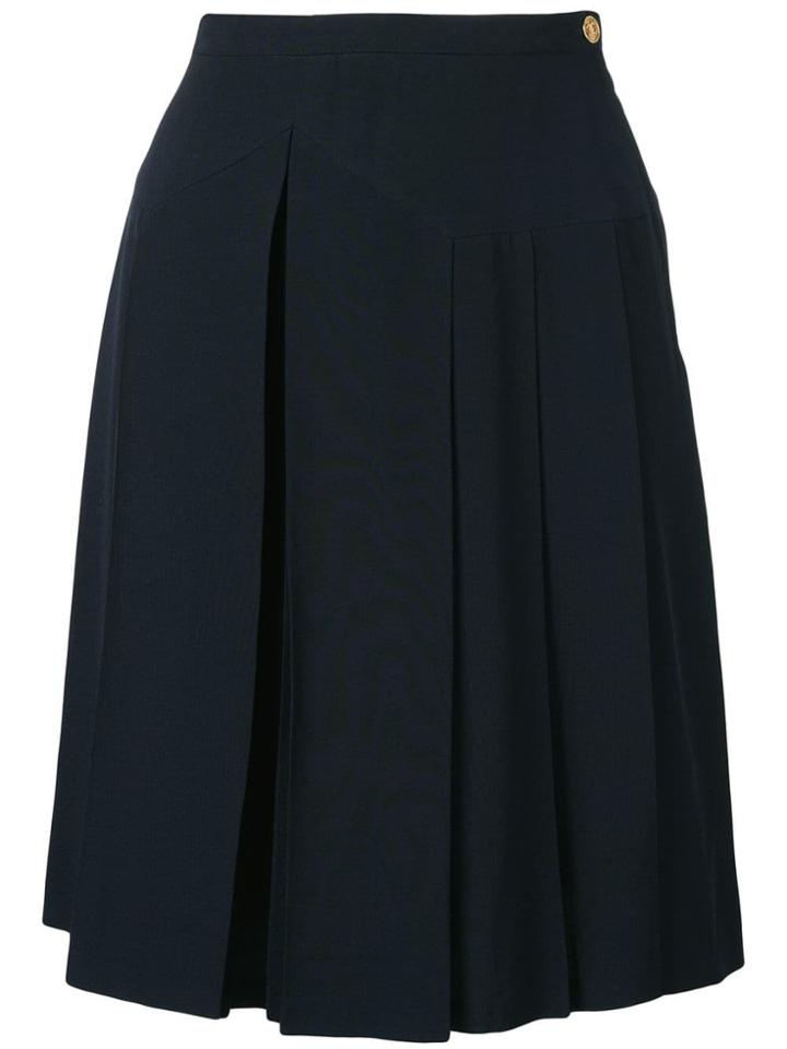 Chanel Pre-owned Pleated Skirt - Blue