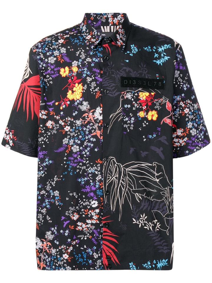 Diesel Shirt With Velcro Tape - Black