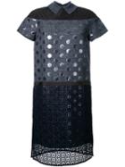 Kolor - Patch Detail Shift Dress - Women - Acrylic/polyester/wool - 2, Black, Acrylic/polyester/wool