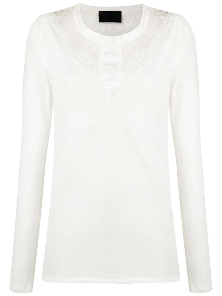 Andrea Bogosian Lace Panels Long Sleeved Blouse - White