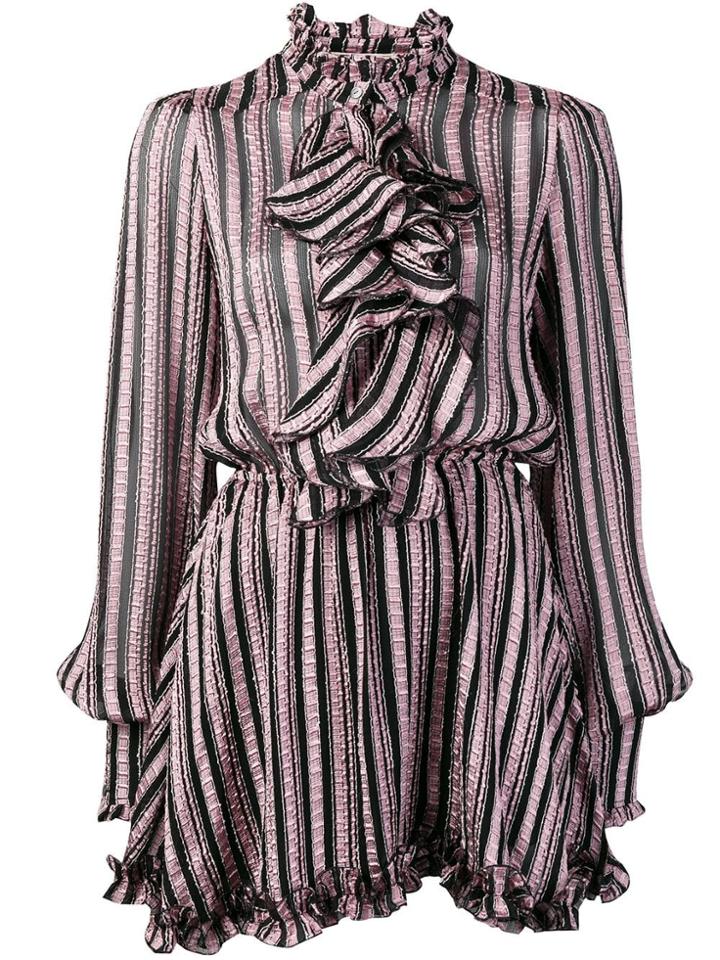 Redemption Striped Ruffle Dress - Pink