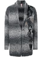 Antonio Marras Floral Patch Cardigan, Men's, Size: Small, Grey, Acrylic/viscose/wool/alpaca