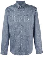 Etro Geometric Print Shirt, Men's, Size: 44, Blue, Cotton