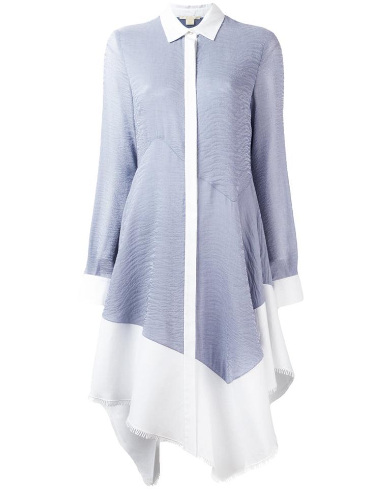 Antonio Berardi - Flared Shirt Dress - Women - Silk/cotton - 44, Blue, Silk/cotton