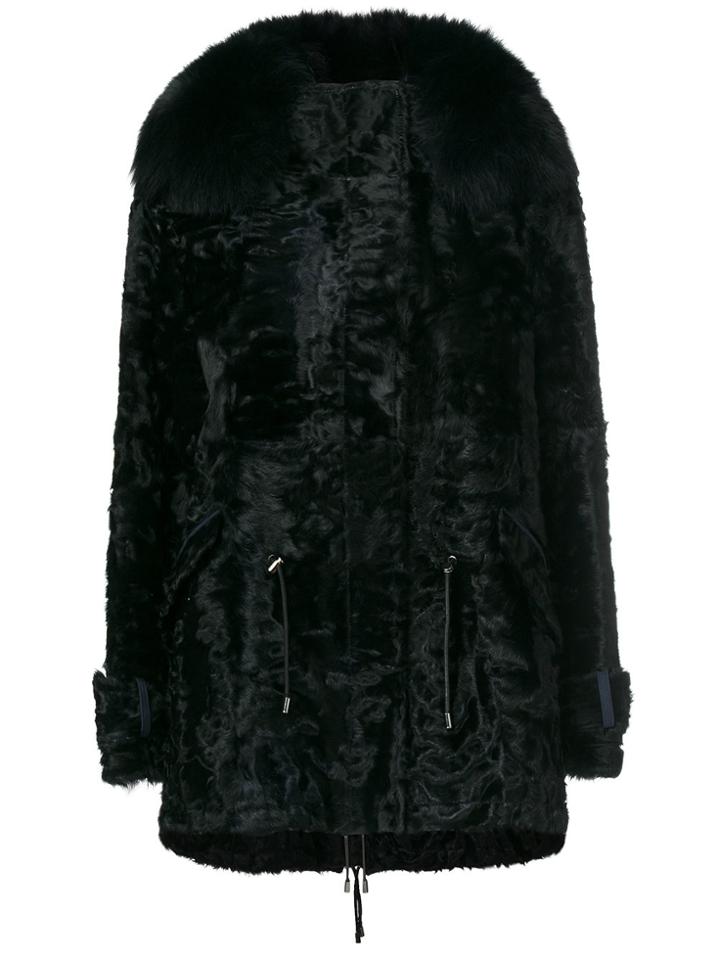 Yves Salomon Trim Coat - Black