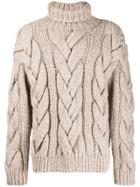 Dsquared2 Chunky Cable Knit Jumper - Brown