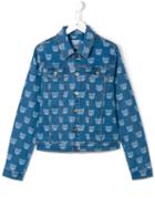 Moschino Kids Bear Print Denim Jacket, Girl's, Size: 14 Yrs, Blue